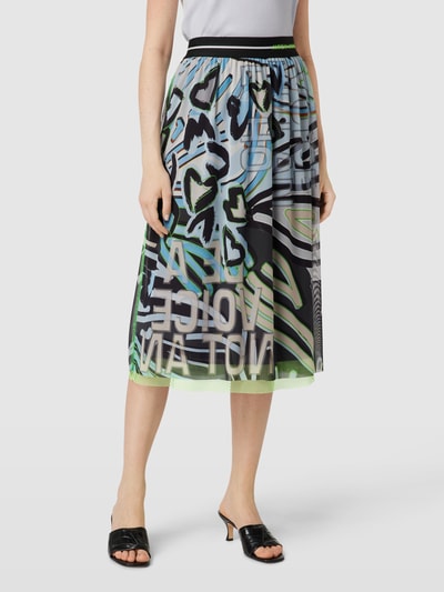 Marc Cain Midirock mit Allover-Print Hellblau 4