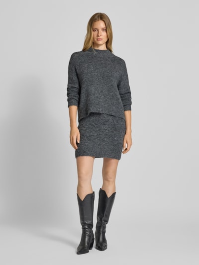 Neo Noir Oversized gebreide pullover met ronde hals, model 'Paulina' Antraciet - 1