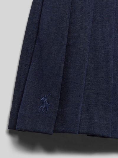 Productfoto, Regular Fit Mini-Rock mit Viskose-Anteil van Polo Ralph Lauren Teens, uni donkerblauw, elastische tailleband, logo-detail, viscosemix