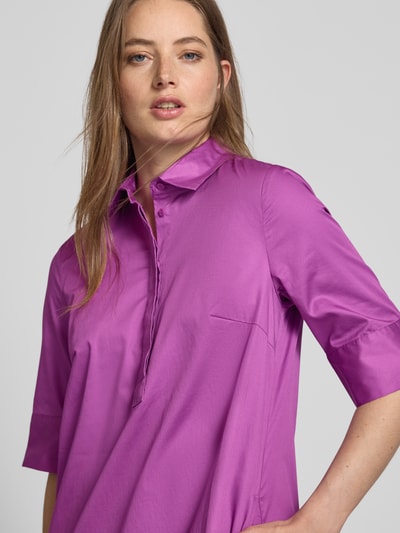 Christian Berg Woman Knielanges Hemdblusenkleid mit verdeckter Knopfleiste Lila 3