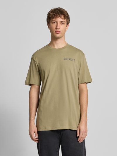 adidas Originals T-Shirt mit Rundhalsausschnitt und Label-Print Khaki 4