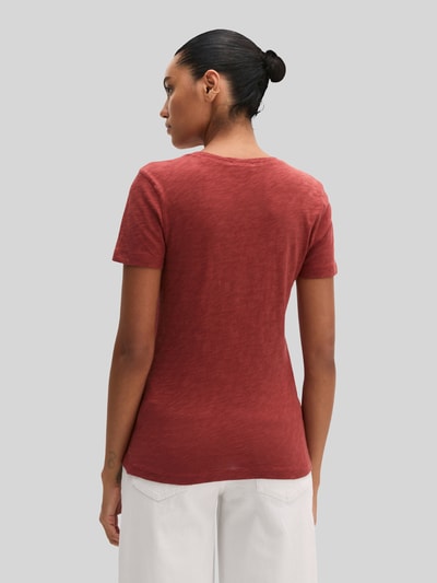 Marc O'Polo Regular Fit T-Shirt aus reiner Baumwolle Bordeaux 5