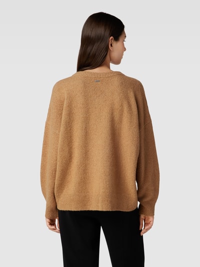 BOSS Gebreide pullover met V-hals, model 'Fondiani' Camel - 5