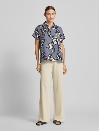 JAKE*S STUDIO WOMAN Relaxed Fit Bluse mit Kappärmeln Jeansblau 1