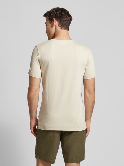 Lindbergh T-Shirt mit Label-Print Modell 'Copenhagen' Sand 5