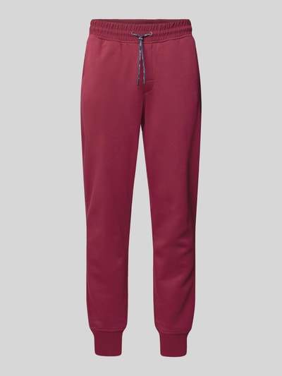 Joy Regular fit sweatpants met tunnelkoord, model 'YASIN' Bordeaux - 2