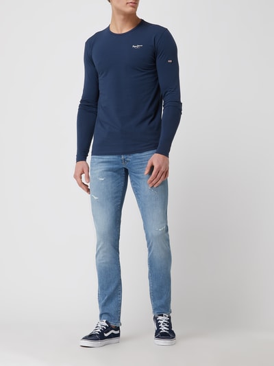 Pepe Jeans Slim Fit Longsleeve mit Logo Marine 1