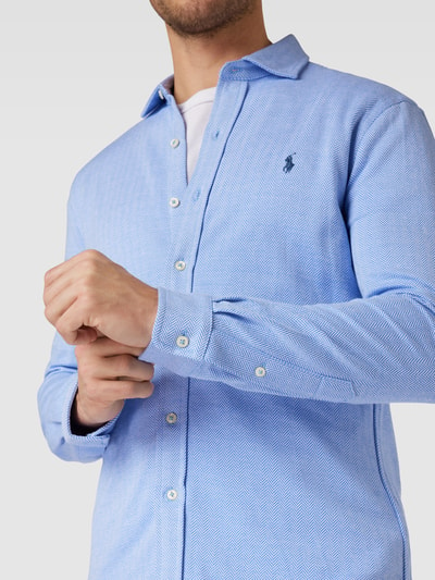 Polo Ralph Lauren Slim Fit Freizeithemd mit Haifischkragen Hellblau 3