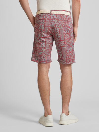 MCNEAL Slim Fit Bermudas mit Gürtel in Flecht-Optik Sky Melange 5