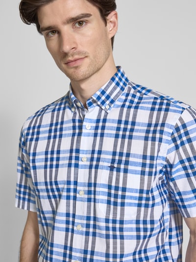 Fynch-Hatton Vrijetijdsoverhemd met knoopsluiting Koningsblauw - 3