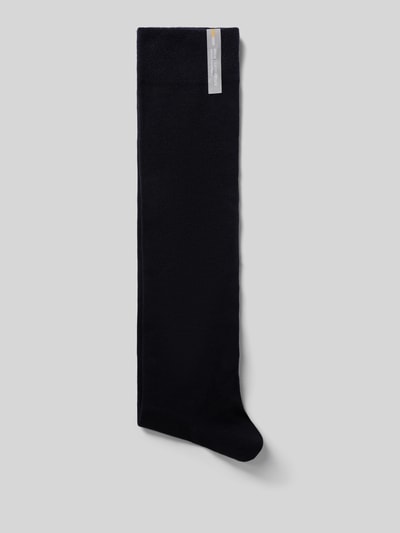 Produktfoto, Kniestrümpfe mit elastischem Bund im 2er-Pack von camano aus Baumwoll-Mix, schwarze Farbe, glatte Struktur, Modell KNEE-HIGHS COTTON SOFT.