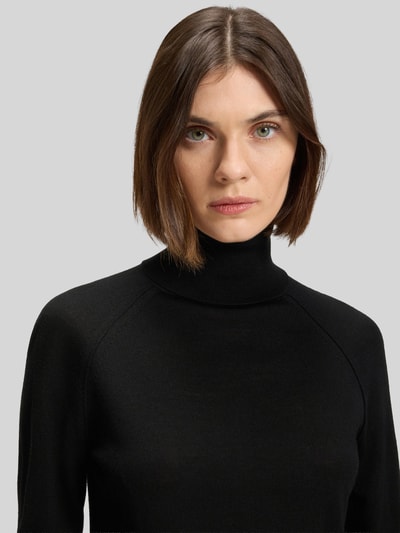 BOSS sweter z golfem o kroju slim fit z czystej żywej wełny model 'Frizani' Czarny 3