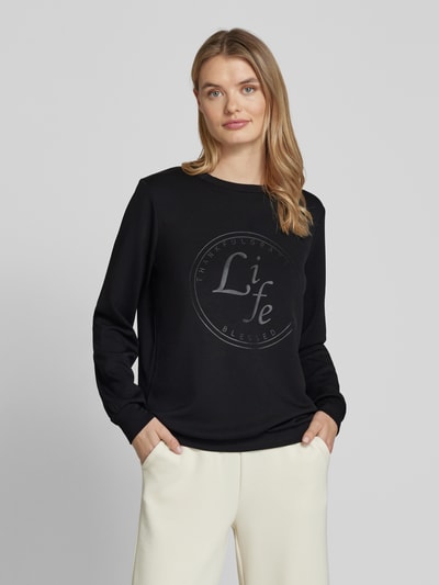 Soyaconcept Sweatshirt mit Label-Print Modell 'BANU' Black 4