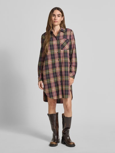 Christian Berg Woman Knielange overhemdjurk met borstzak Donkergroen - 1