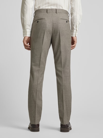 BOSS Straight leg pantalon met persplooien, model 'Genius' Middenbruin - 5