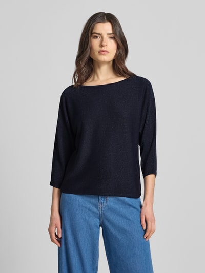 COMMA Pullover aus Effektgarn mit 3/4-Arm Marine 4