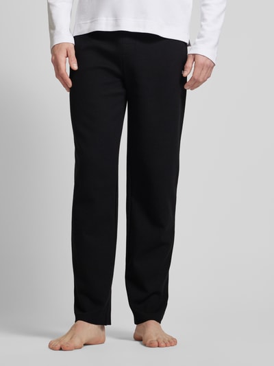 BOSS Regular fit sweatpants met structuurmotief Zwart - 4