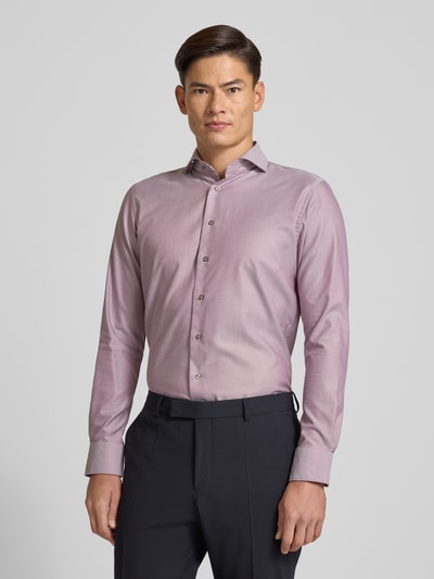 Profuomo Slim fit zakelijk overhemd met haaikraag Rood - 4