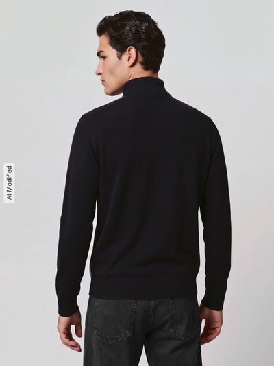 Tom Tailor Denim Troyer z czystej bawełny z detalem z zamkiem błyskawicznym Czarny 5