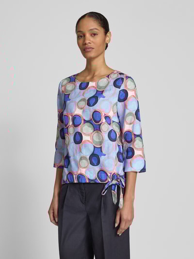 Christian Berg Woman Regular fit linnen blouse met 3/4-mouwen Marineblauw - 4