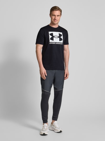 Under Armour Boxy fit T-shirt met labelprint Zwart - 1