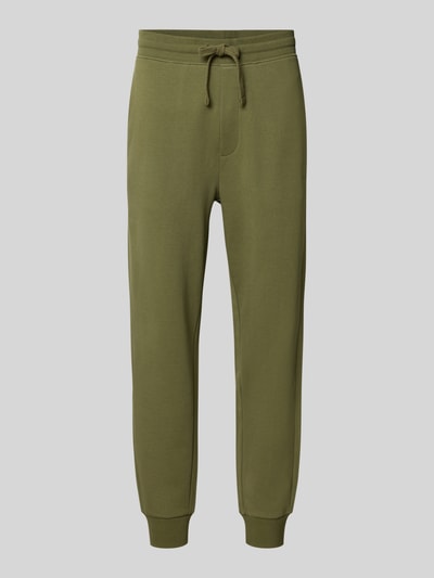 HUGO Spodnie dresowe o kroju regular fit z czystej bawełny model 'Dayote232' Khaki 1
