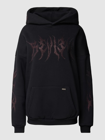 REVIEW Hoodie mit TECHNO Print Black 2