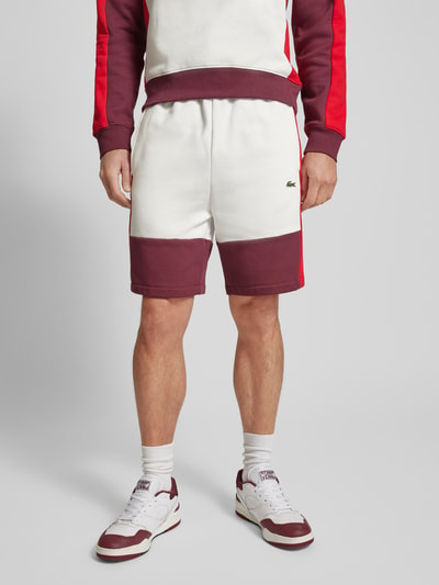 Lacoste Regular Fit Sweatshorts im Colour-Blocking-Design Weiss 4