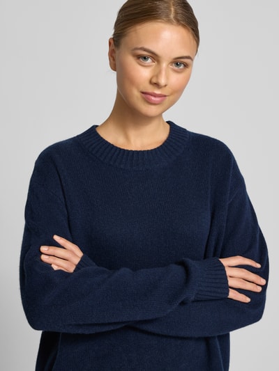 Christian Berg Woman Kaschmirpullover mit gerippten Abschlüssen Dunkelblau 3