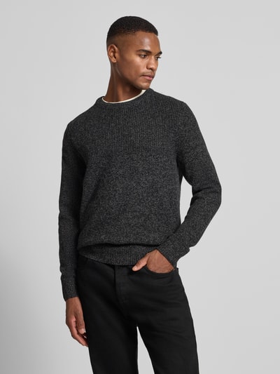 Brax Strickpullover mit gerippten Abschlüssen Modell 'RICK' Graphit 4