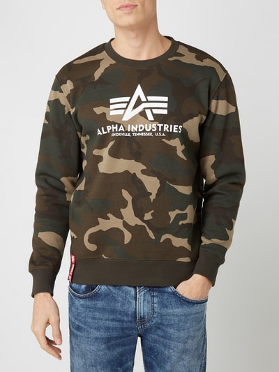 Alpha Industries Sweatshirt met logoprint Olijfgroen - 4