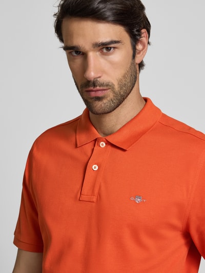 Gant Poloshirt met labelstitching Oranje - 3