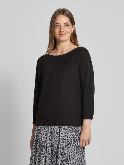 comma Gebreide pullover met boothals Zwart - 4