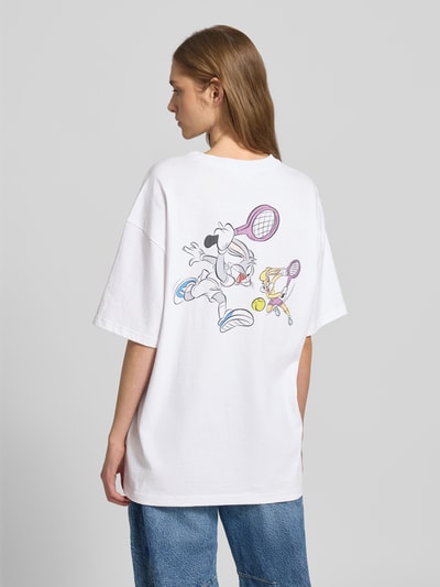 Review Oversized T-shirt met motiefprint Wit - 5