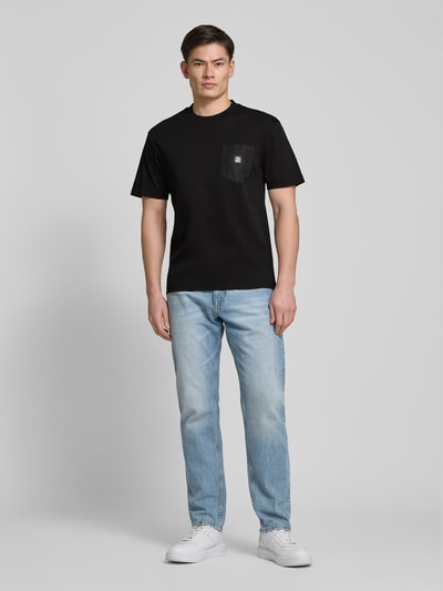 HUGO T-Shirt mit Label-Patch Black 1