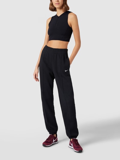 NIKE TRAINING Crop Top mit Label-Print Black 1