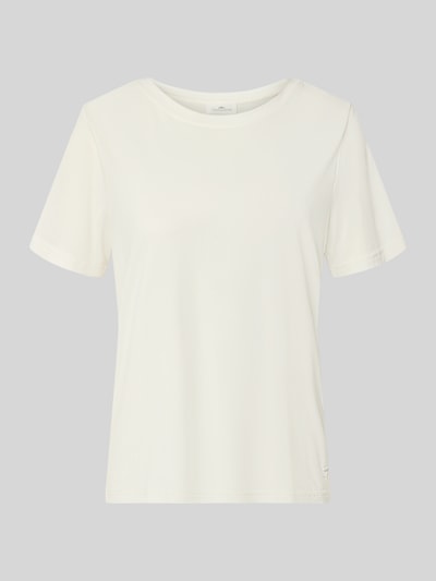 Produktfoto, T-Shirt mit Rundhalsausschnitt von Fynch-Hatton in Weiß, Relaxed-Fit, 1/2-Arm, Rückenlänge 62 cm bei Größe S, glatte Textur