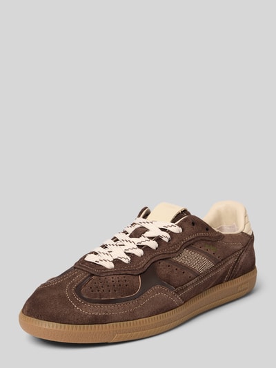 Produktfoto, Sneaker mit Schnürung Modell '490 Rife Chocolate Cream' von ALOHAS, Damen Sneaker, abgerundete Spitze, Gummisohle, braun-beige, Absatzhöhe 2 cm, Schafthöhe 6 cm, Schaftweite 8 cm