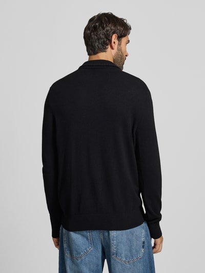 Marc O'Polo Regular Fit Strickjacke aus Baumwoll-Mix mit Schurwoll-Anteil Black 5