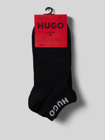 HUGO Sneakersokken met labeldetail in een set van 3 paar Zwart - 3