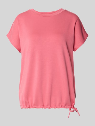 Produktfoto, T-Shirt mit Rundhalsausschnitt von Soyaconcept in Rosa, Material-Mix mit Modal, Regular Fit, Kappärmel, Tunnelzug am Saum