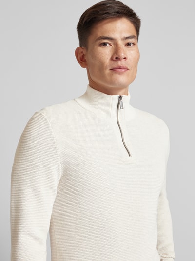 MCNEAL Strickpullover mit gerippten Abschlüssen Offwhite Melange 3