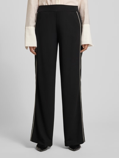 Milano Italy Spodnie sportowe z mieszanki wiskozy z elastycznym pasem Czarny 4