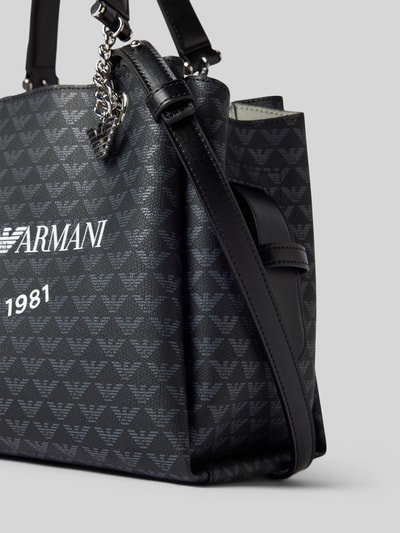 Emporio Armani Handtas met labelprint, model 'ANNIE' Zwart - 3