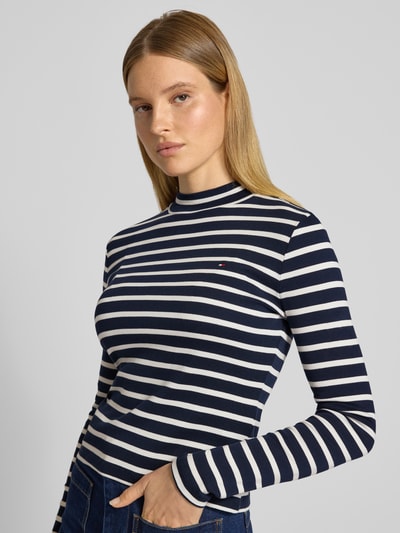 Tommy Hilfiger Slim Fit Langarmshirt aus reiner Baumwolle Marine 3
