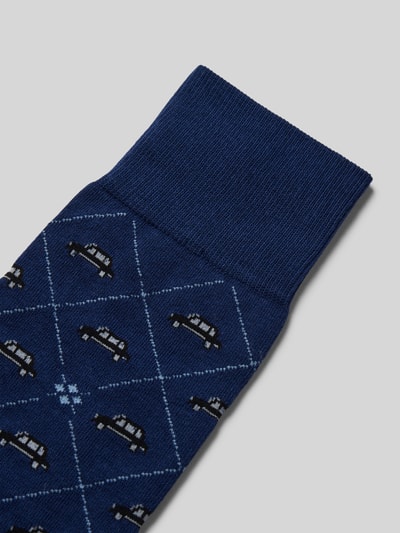 Burlington Sokken met labelprint Blauw - 2