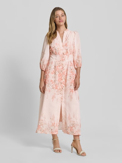 Neo Noir Maxikleid mit Serafinokragen Modell 'Stellar' Rose 4