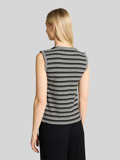 Tom Tailor Denim Slim Fit Top in Rippoptik Black 5