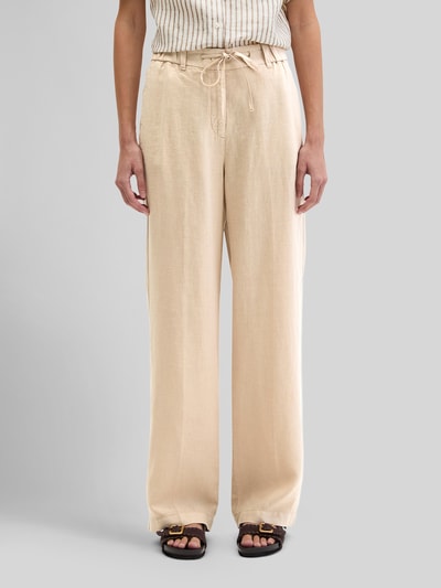 Marc O'Polo Wide Leg Hose aus reinem Leinen Sand 4