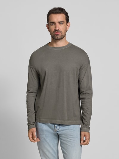 Drykorn Bluzka z długim rękawem i okrągłym dekoltem model ‘MARRIO’ Kamienny 4